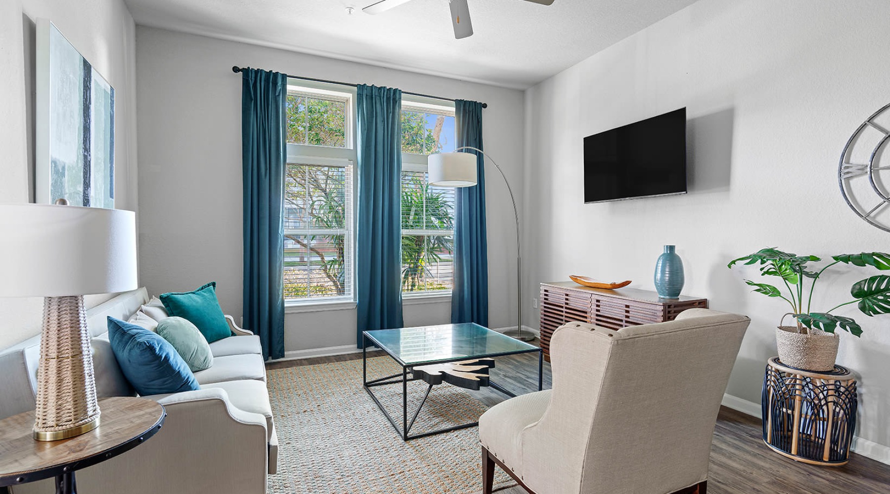 living room filled with natural lighting